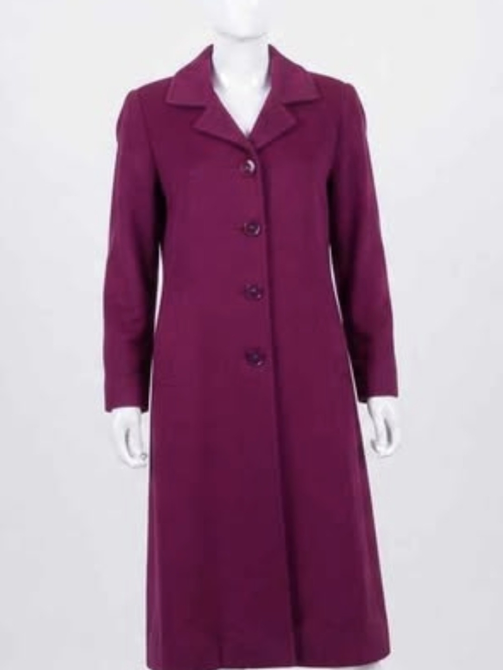 Vintage Juli de Roma Magenta Long Wool-Blend Coat